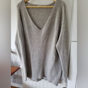 Kismet Deep V Grey Sweater size XXL